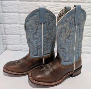 NWT Laredo Western Boots Womens 11" Pull On Darla Square Teal/Blue 5895 Sz 6